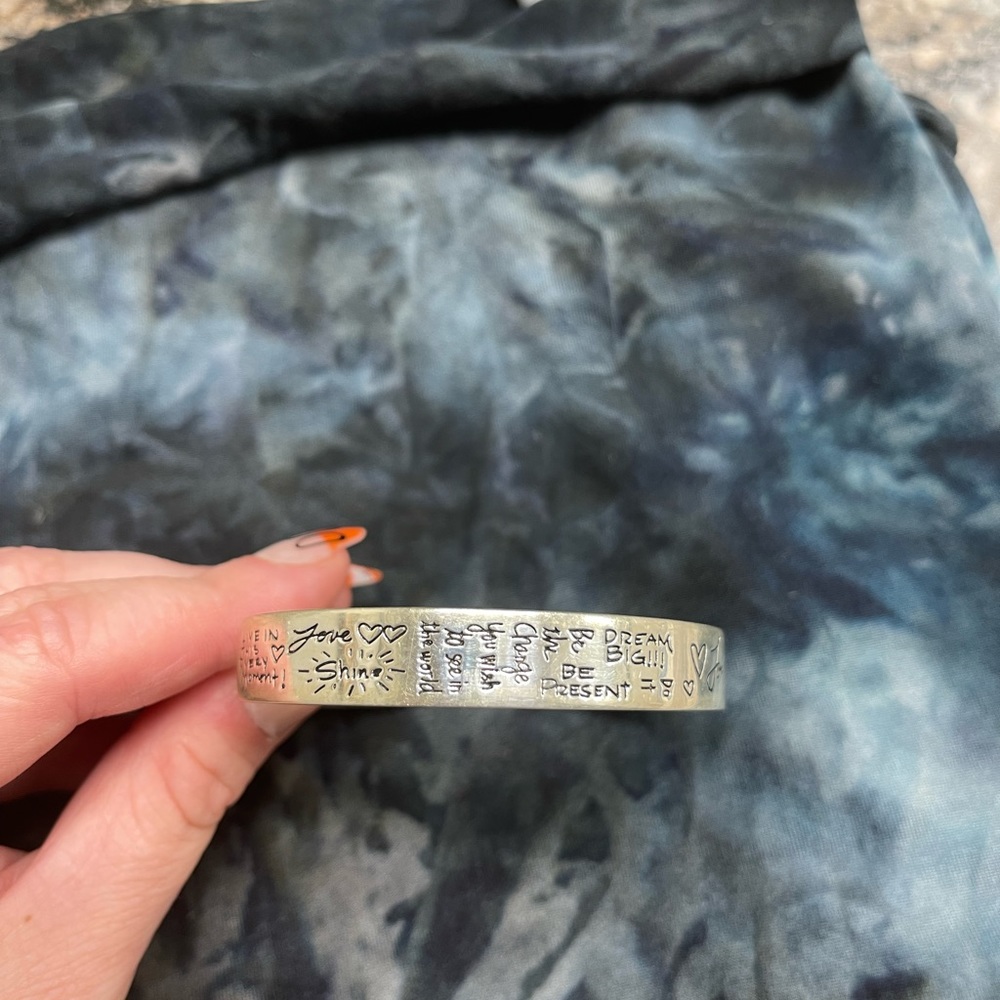 Sterling Silver Adjustable Engraved Affirmations … - image 3